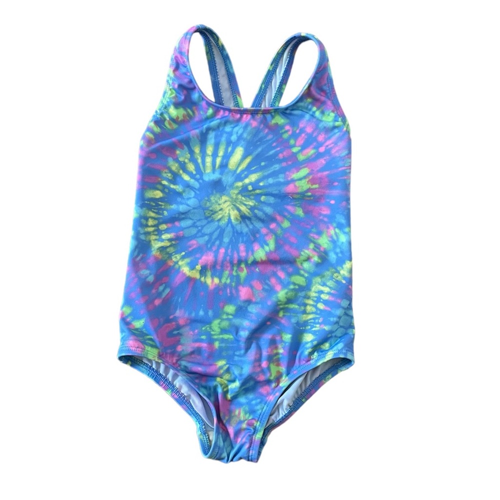 Lands End UPF 50 tie dye swimsuit